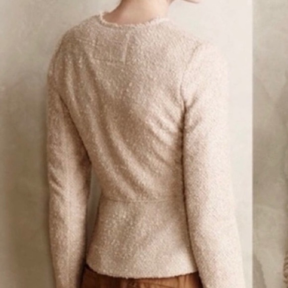 Anthropologie Cartonnier Gold Shimmer Asymmetrical Full-Zip Jacket Blazer Small - Picture 2 of 12